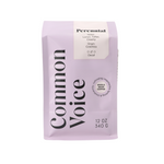 Perennial front of coffee bag - common voice coffee